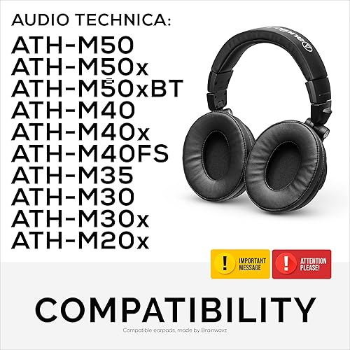 Miniatura 3 de Brainwavz ProStock ATH M50X - Almohadillas mejoradas para auriculares ATH M50X, mejora la comodidad y el estilo sin cambiar el sonido, diseño
