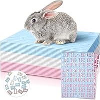 BBTO 24-Pack Multicolor Plastic Rabbit Cage Mats with Connectors - Durable Bunny Feet Pads for Guinea Pigs, Rats, Cats - Easy Clean & Customizable