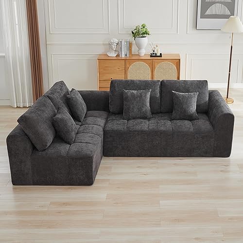 Miniatura 28 de Sofás modulares sin hueso de 140 pulgadas para sala de estar, sofá modular modular de nube comprimida, sofá moderno en forma de U de 9 plazas