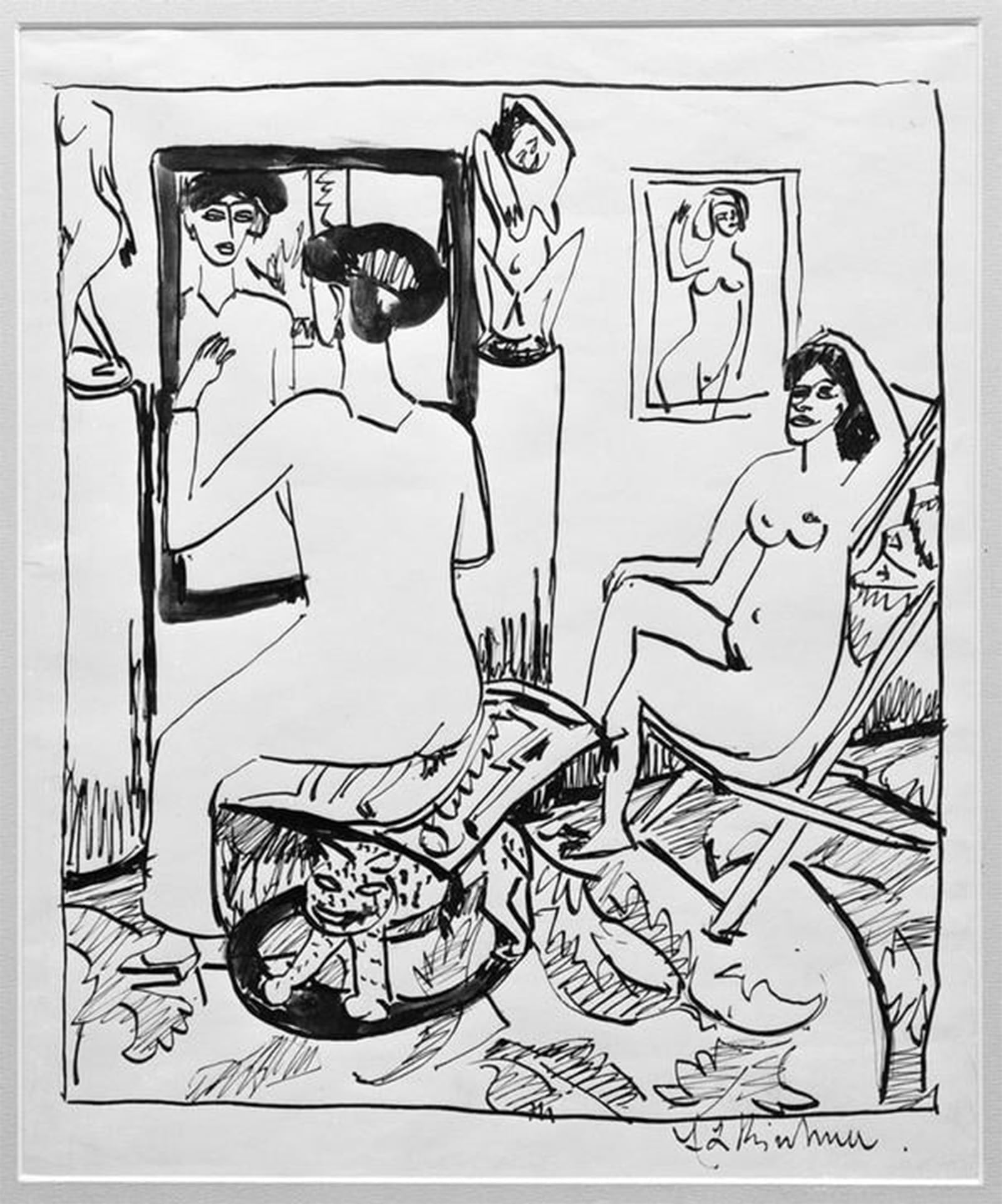 POSTERIIk Vintage Art Print Images Pictures Print Interior ii by Ernst Ludwig Kirchner Modern Colour Posters for Office Home Decor 60x90cm