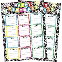 2 Pcs Classroom Birthday Chart for Classroom Birthday Calendar Posters