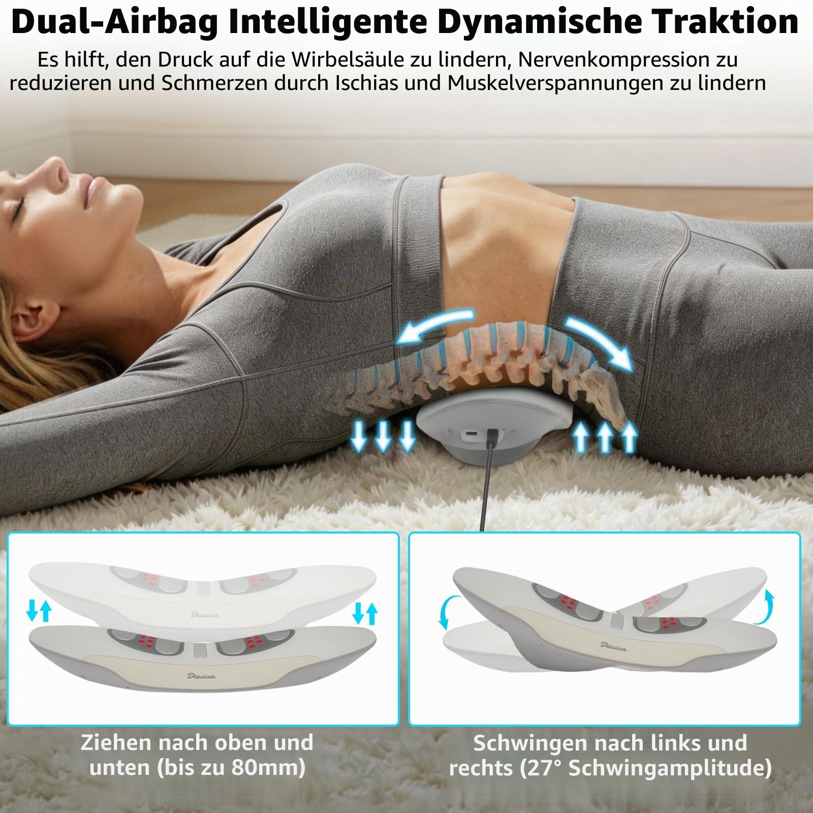 Diesisa Elektrisches RüCkenmassagegeräT: RüCkenmassage dynamischer Traktion
