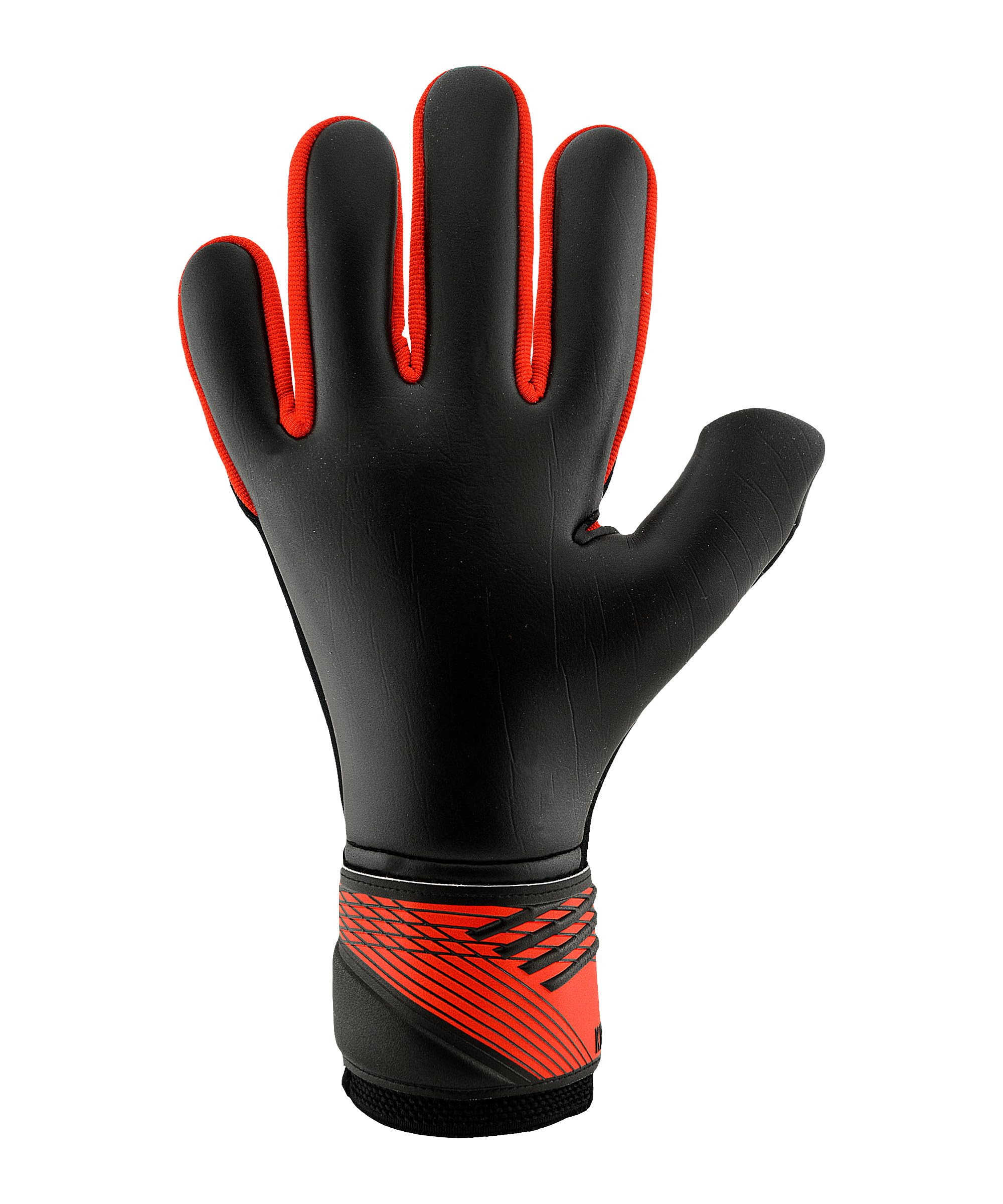 KEEPERsport Torwarthandschuhe Champ Prime NC, ohne Fingerschutz, Fußballhandschuhe Unisex, mit Lasche, 4mm Black Claw, Größe: 5-11