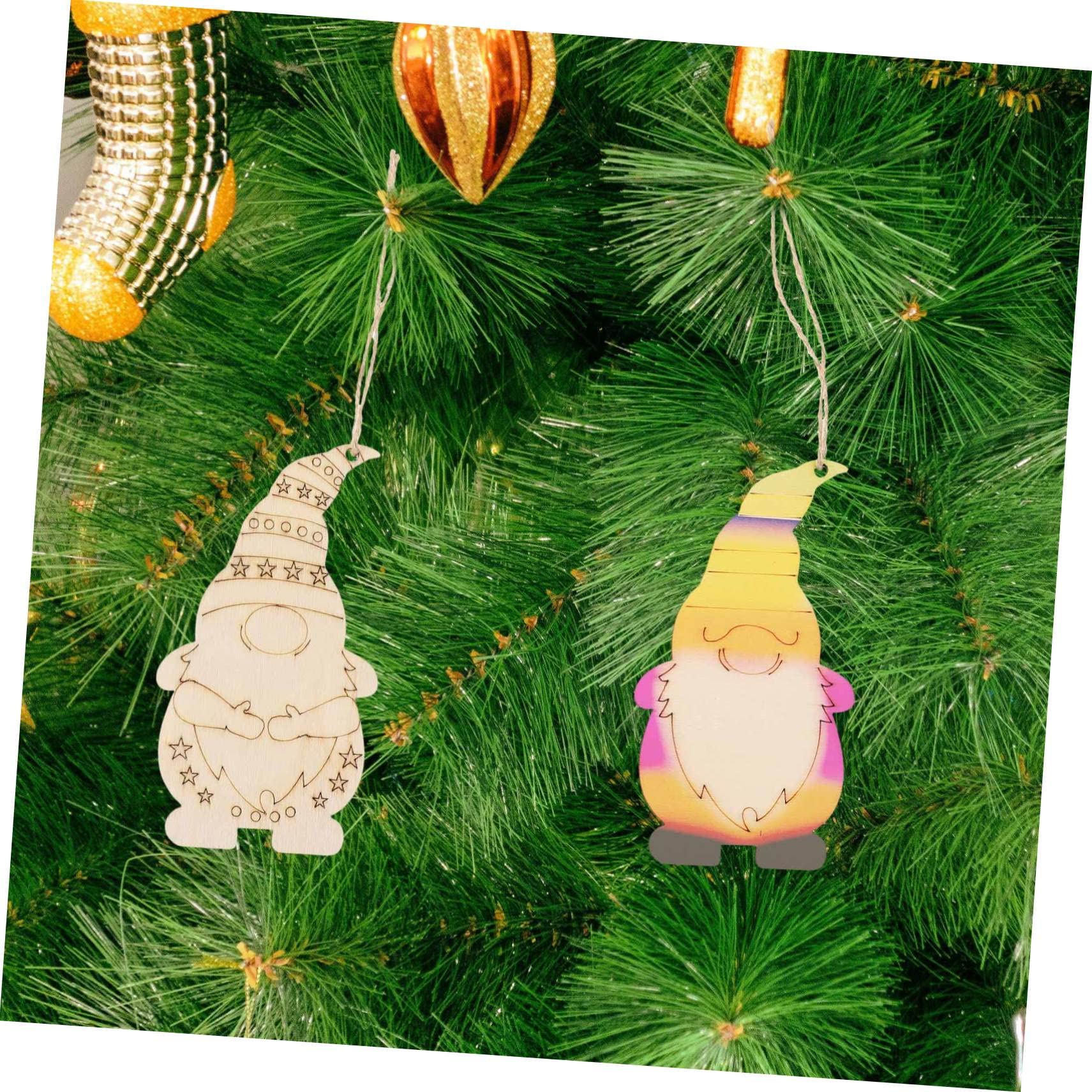 Colgantes De Madera Para Pintar Diy, 40 Piezas Multicolor, Juguetes Navideños Para Niños, Decoración Árbol De Navidad, Manualidades y Bricolaje Para Fiesta Invierno