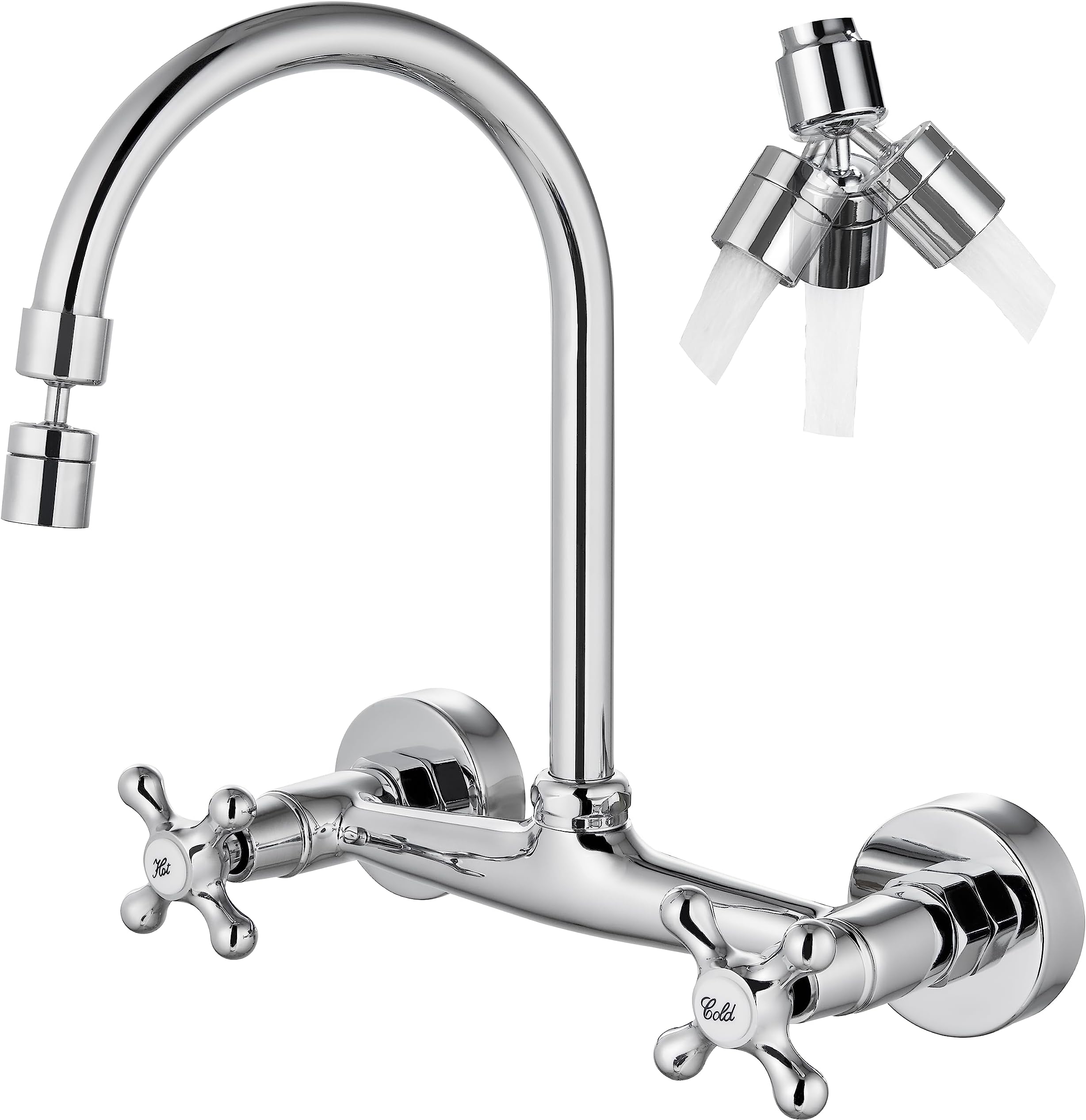 Delta Faucet Corin Wall Mount Kitchen Faucet Brushed Nickel, Kitchen Sink Faucet, Wall Mounted