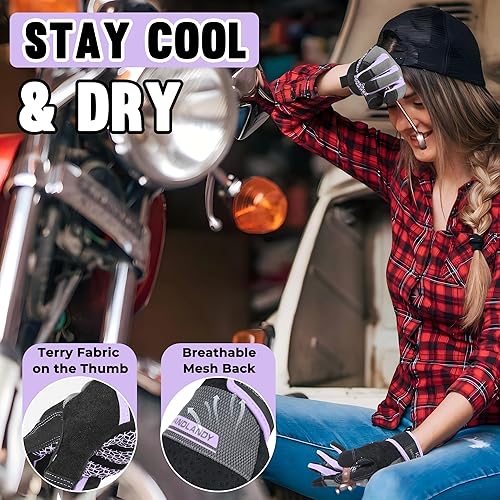 Miniatura 10 de HLDD HANDLANDY Guantes de trabajo para mujer, guantes de trabajo multifuncionales, para mecánicos, para jardinería, construcción, bricolaje, con