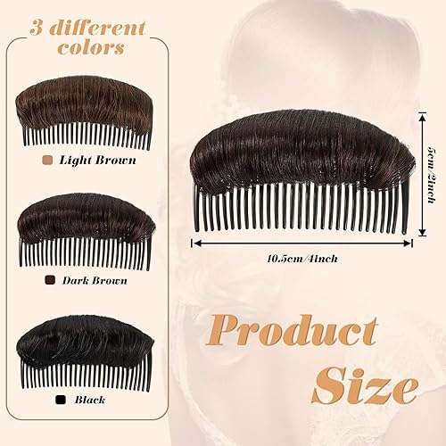 Miniatura 2 de 3 pinzas invisibles para el pelo de moño, base de cabello, almohadilla de peinado esponjoso, herramienta de inserción de volumen, esponjoso, estilo