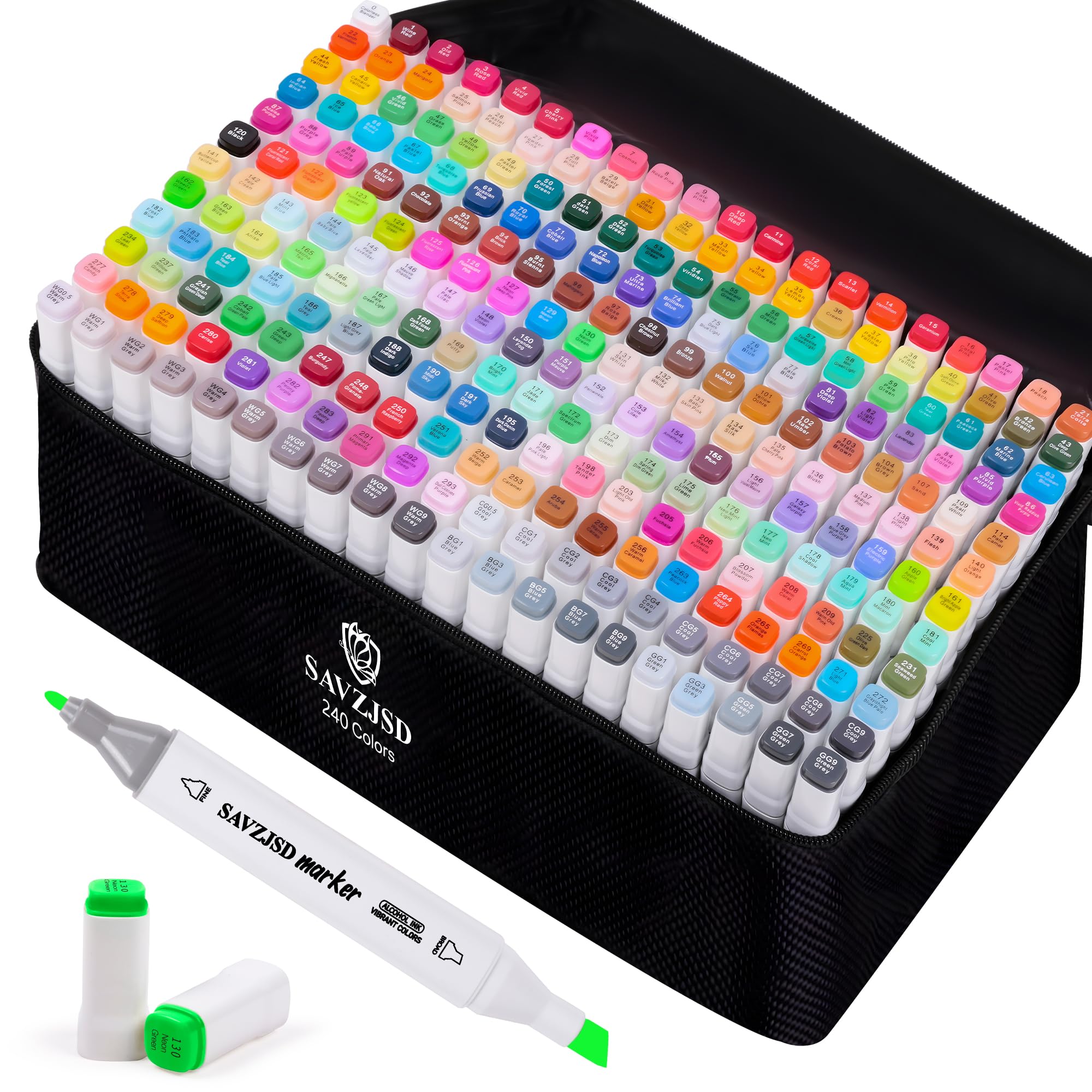 Alcohol Markers, 240 Colors Premium Alcohol Markers, Fine & Broad Dual Tip Coloring Markers for Students, Adults, Artists in Drawing & Painting