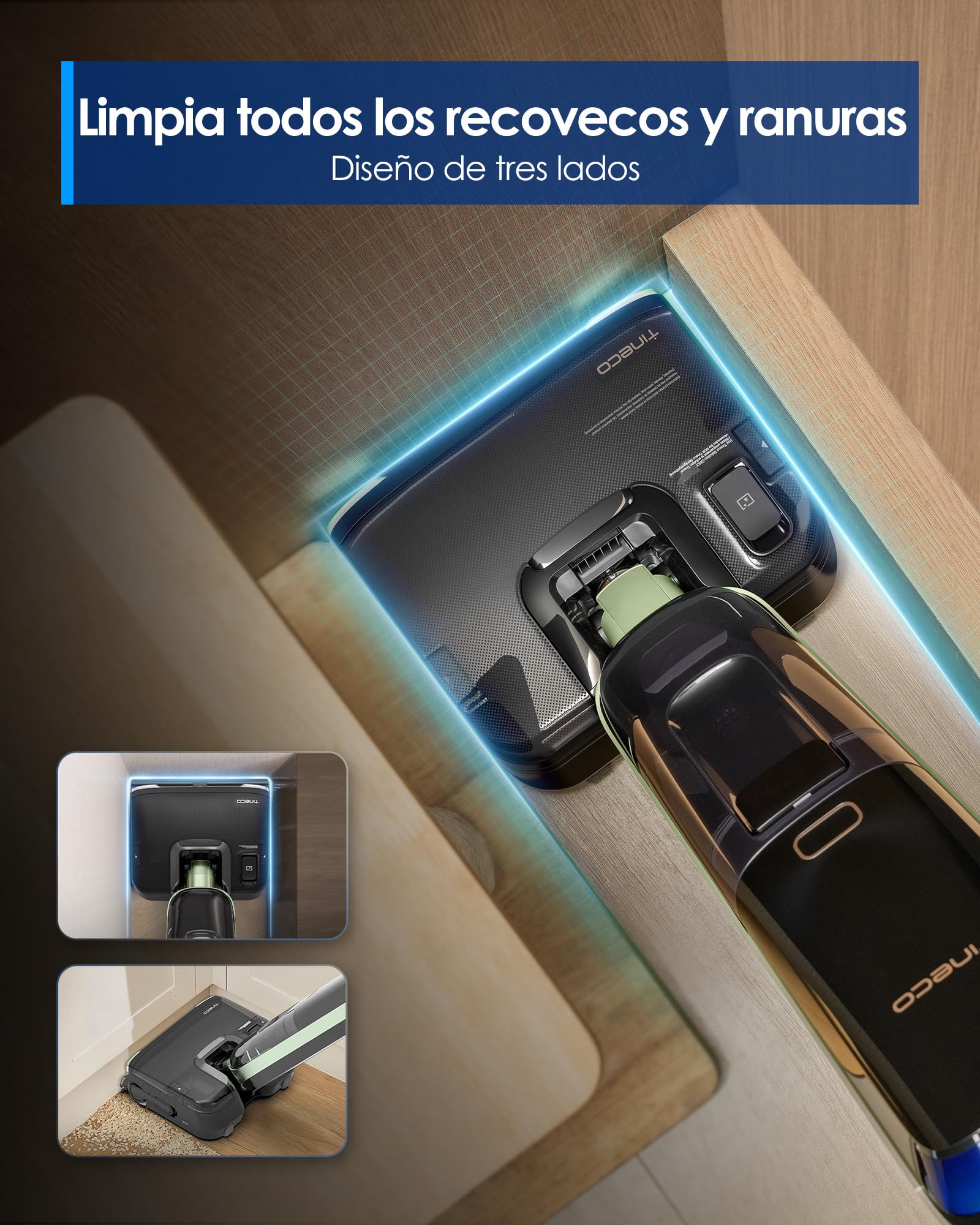 Tineco Floor One S7 Master, Aspiradora-Fregona Inteligente en Seco y Húmedo | StreakFree, Succión de 25000Pa, Sistema de Autolimpieza FlashDry, Luz Verde DustReveal de 150°