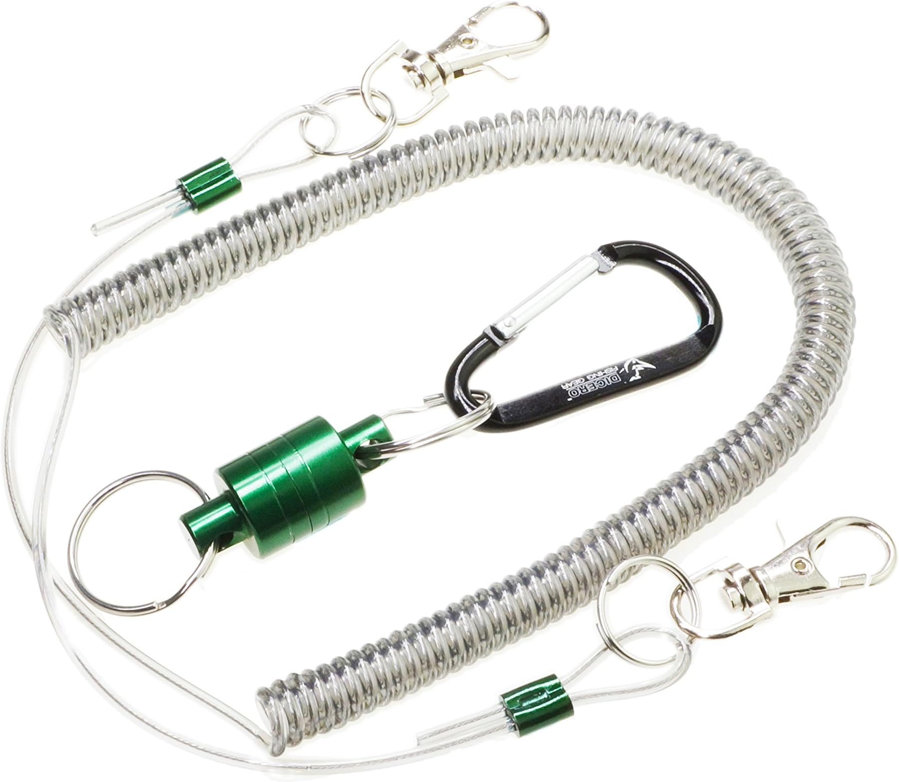 Magnetic Net Release Holder with Heavy Duty Coiled Lanyard,118 inch Max and Carabiner