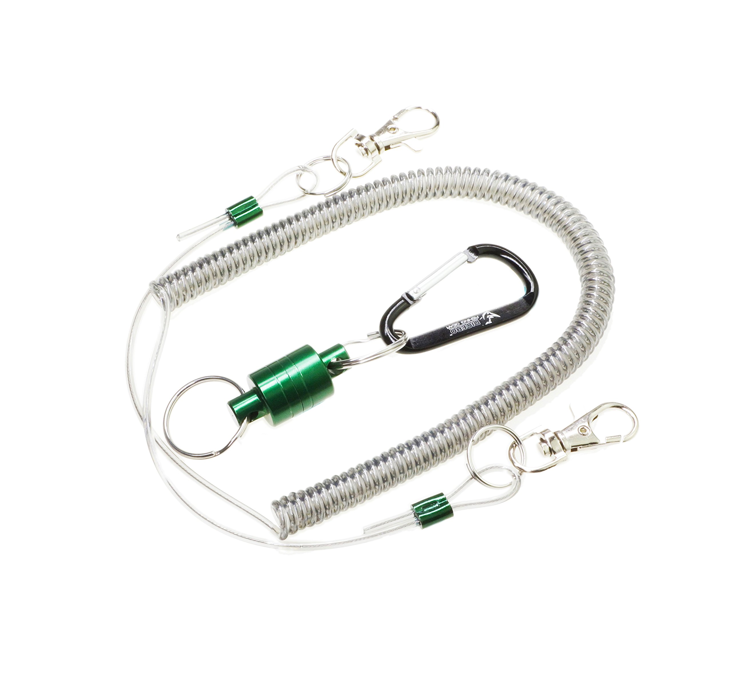 Magnetic Net Release Holder with Heavy Duty Coiled Lanyard,118 inch Max and Carabiner