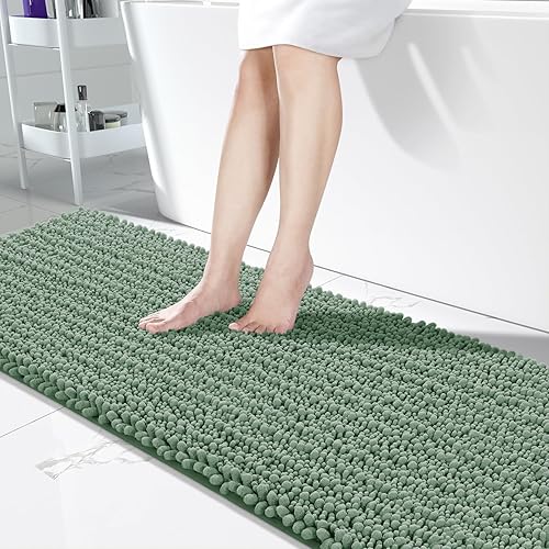 Miniatura 131 de Yimobra Alfombras de baño grandes antideslizantes lavables de 36 x 24 pulgadas, tapete de baño de chenilla ultra suave y absorbente, alfombra de