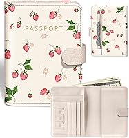 Vista 9 de Slohif Funda para pasaporte para viajes, para mujeres y hombres, bloqueo RFID, protector de pasaporte para tarjetas de tarjeta de embarque, Rosa