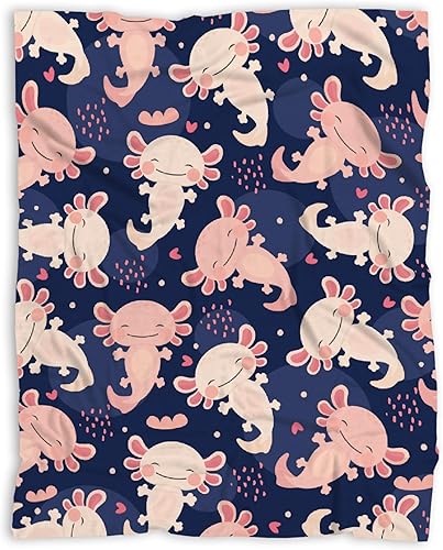Manta de ajolotl, regalos para niños y niñas, decoración de ropa de cama de ajolote, cálida, ligera, suave y acogedora, decoración del hogar, sofá y