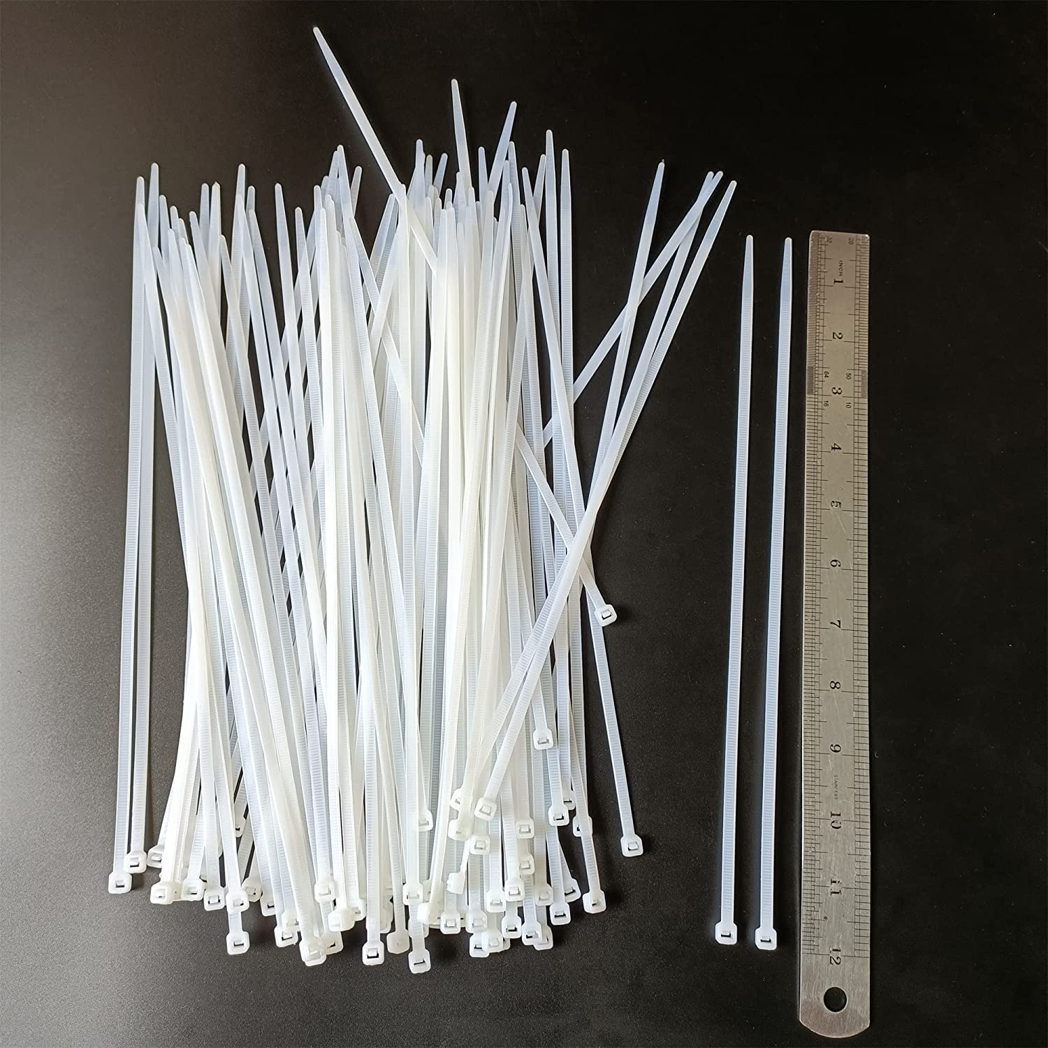 1000 bridas para cables resistentes, bridas de plástico de alta calidad con resistencia a la tracción de 50 libras, bridas resistentes a los rayos UV, correas de nailon blanco con autobloqueo para