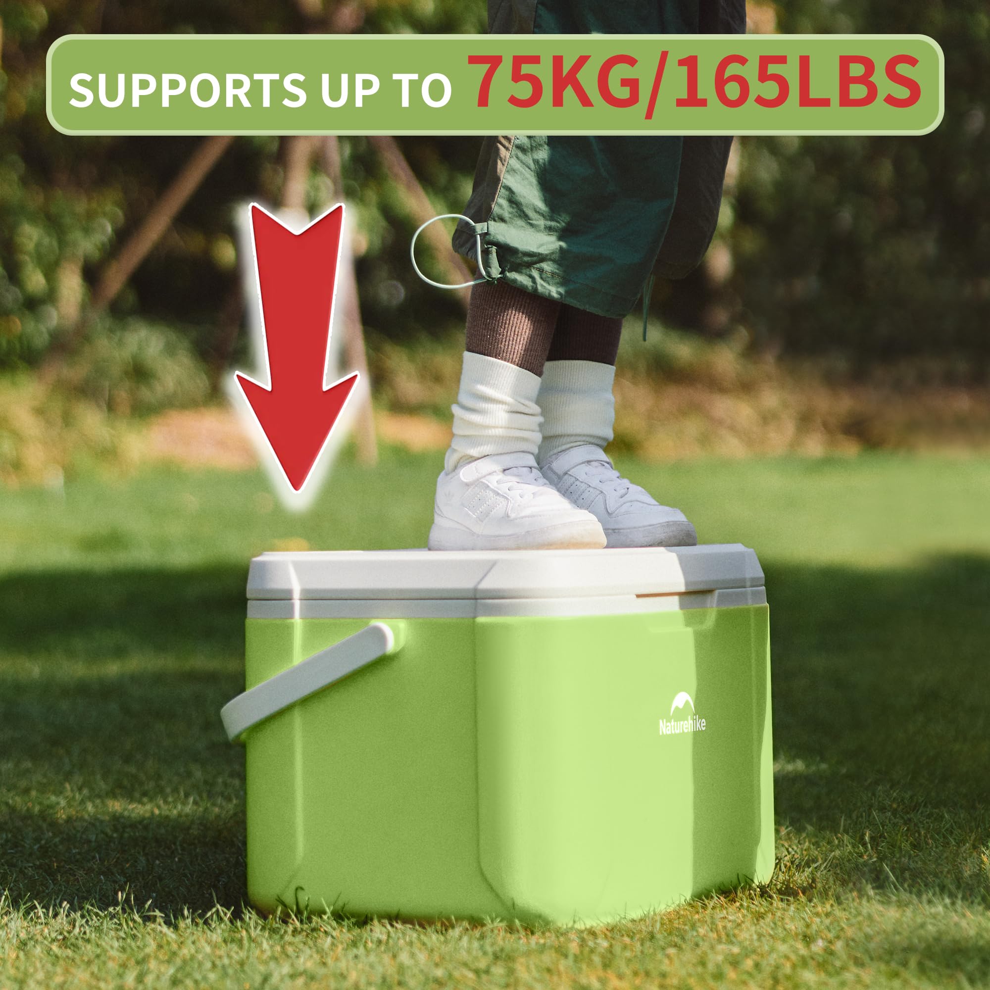Naturehike Lodówka termiczna 5 litrów/18 litrów, wysokiej jakości pudełko izolacyjne z poliuretanu (PU) 48 godz. wydajność chłodzenia, torba chłodząca na kemping, piknik, festiwale, do samochodu
