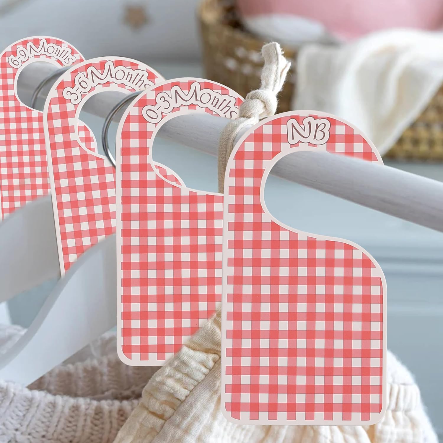 Green Gingham Baby Closet Dividers - Baby Clothes Nursery Size Organizer,Nursery Closet Dividers Newborn-24 Months (Green)