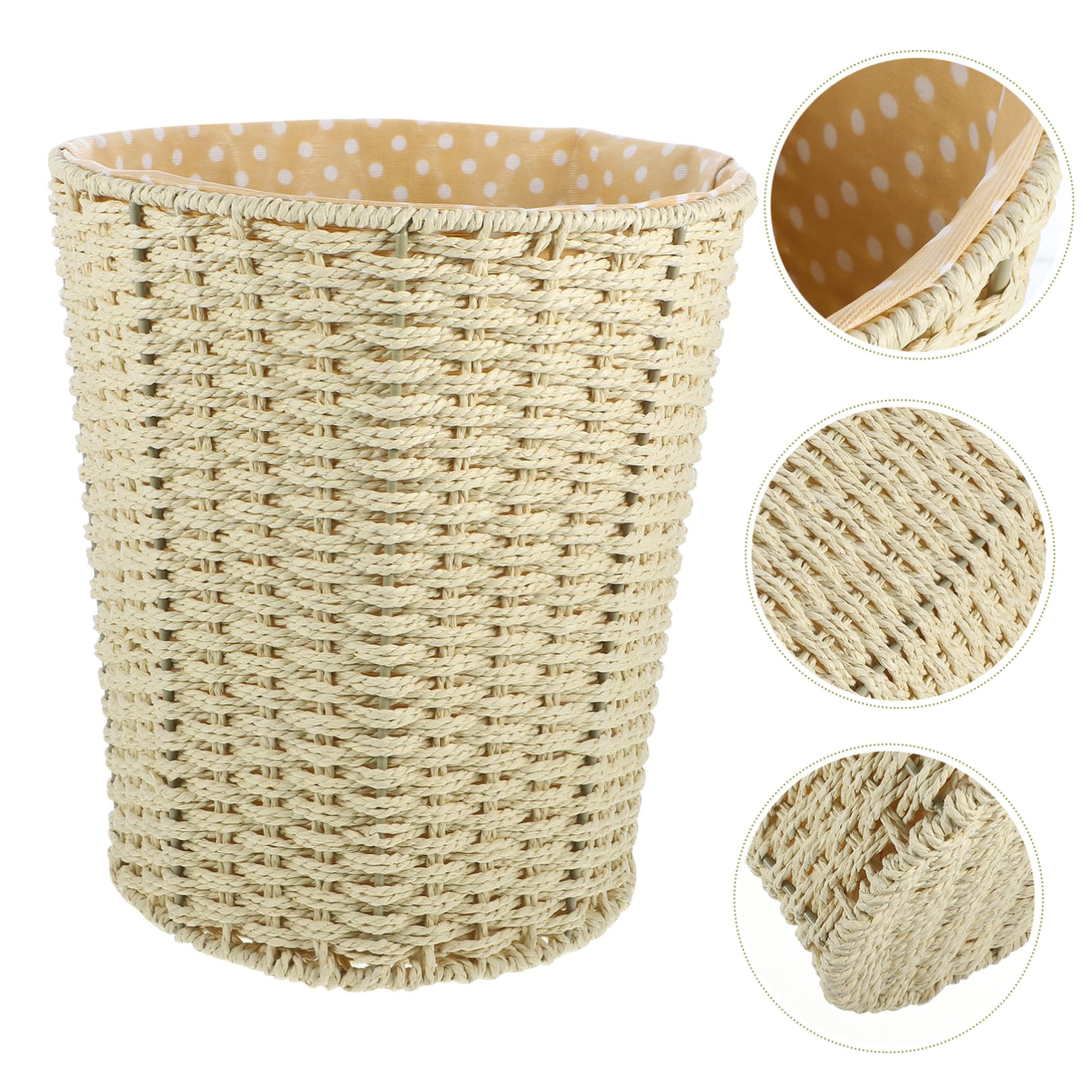 Mobestech Cesta Ropa Sucia Tejida con Cuerda de Papel Beige, Gran Capacidad y Diseño Compacto para Organizar y Almacenar Hogar o Baño