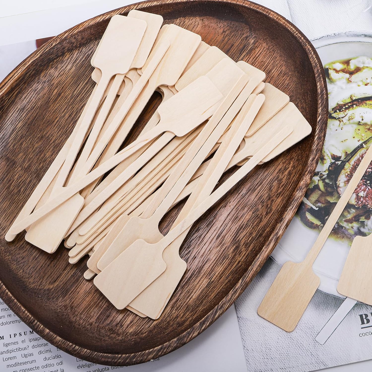 WUWEOT 400 Pcs Coffee Stirrers, 6.3 Inch Wood Coffee Stir Sticks, Disposable Kayak Paddle Shaped Stirring Sticks, Wooden Beverage Mixer for Cocktails Milk Tea Honey Hot Chocolate - Image 7