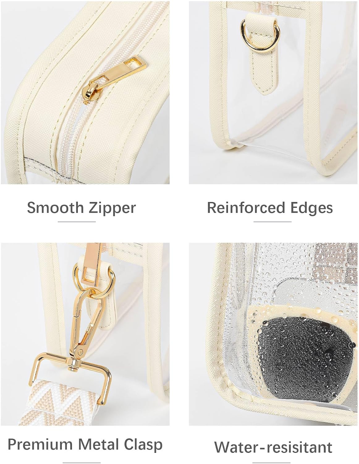 FANGSUN Clear Purse for Stadium Events, Clear Crossbody Bag for Women
