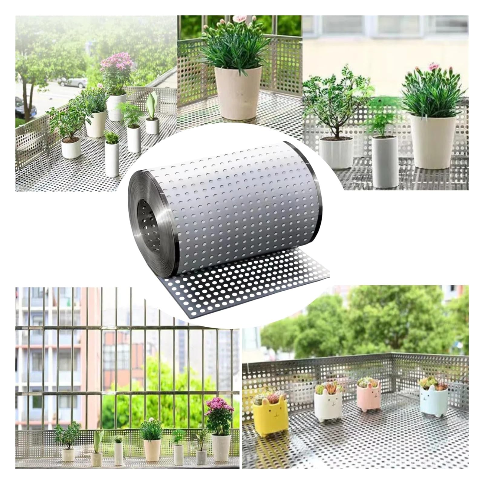 Edelstahl Lochblech 304 - 20x200cm Mit 8mm Löchern Für Garten Und Handwerk