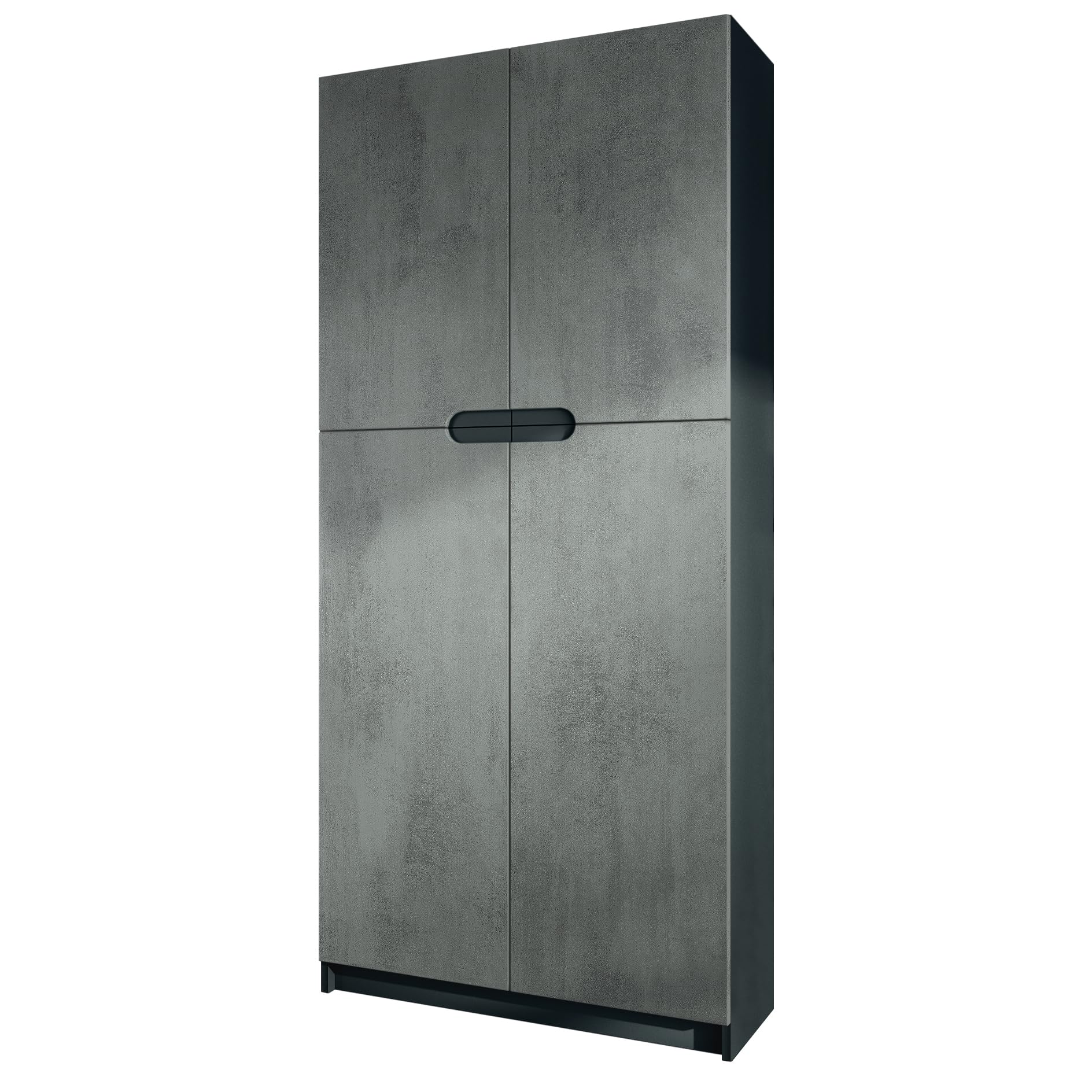 Vladon Logan V1 Offce Cabnet, Storage Cupboard, Whte/Concrete Grey Oxde