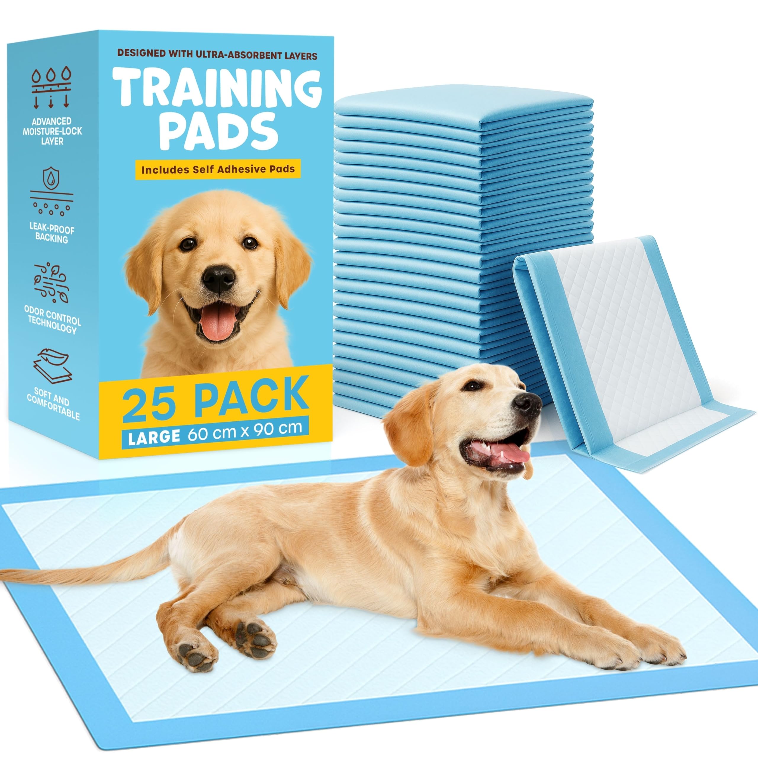 Volila 0 Puppy Pads 6 X 9 Cm - Pack Of 25 Leakproof And Highly Absorbent Puppy Training Pads - Easy Disposal Potty Training For Pet