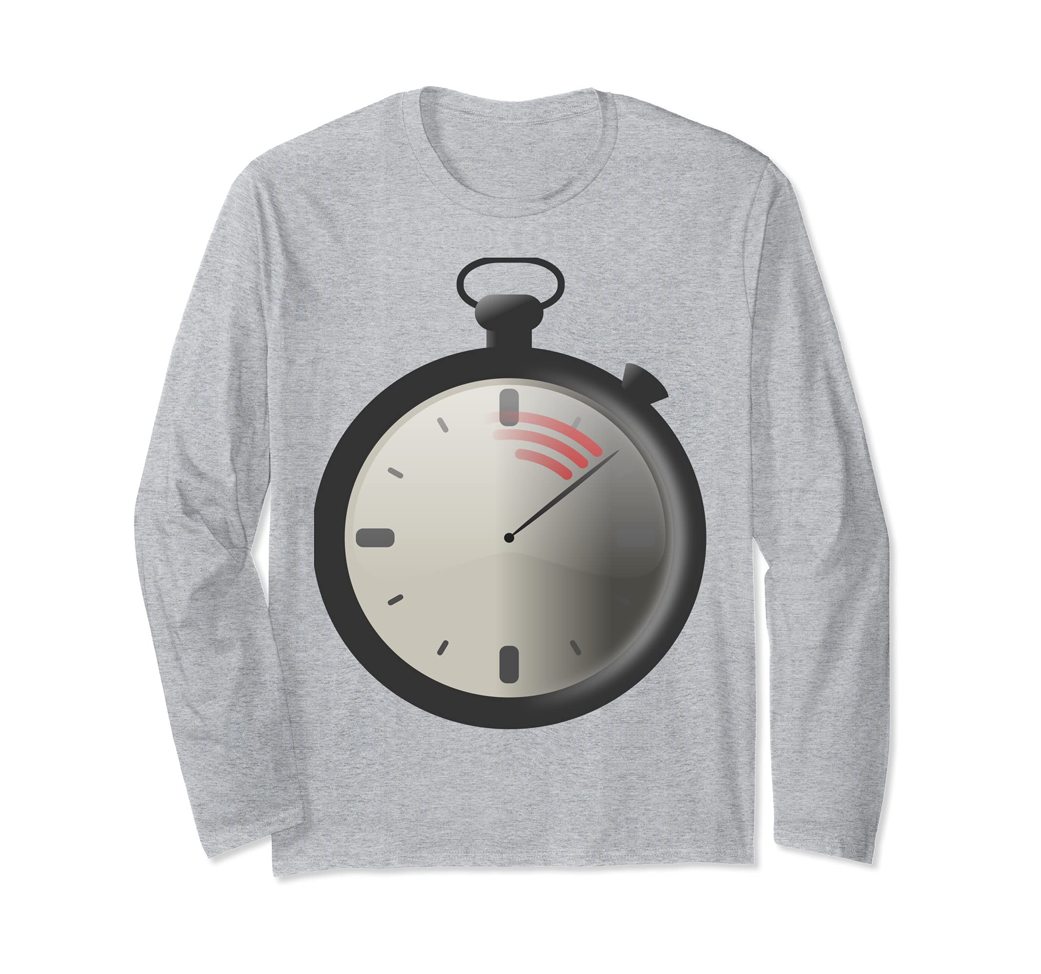 Stopwatch Track Coach Long Sleeve T-Shirt, Grey