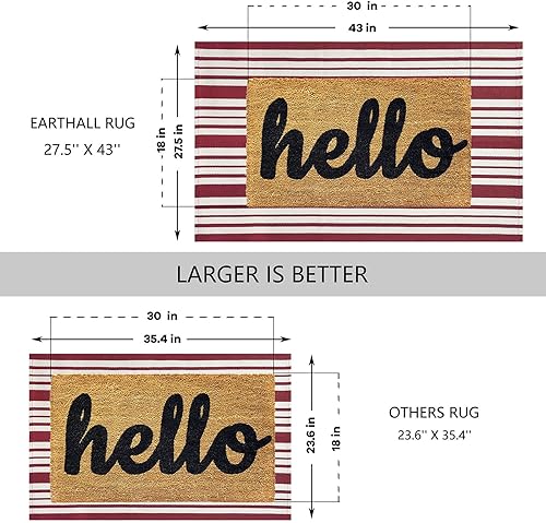 Miniatura 2 de Alfombra a rayas rojas y blancas de 27.5 x 43 pulgadas, de algodón, tejida a mano, reversible, plegable, lavable, alfombra roja y blanca para