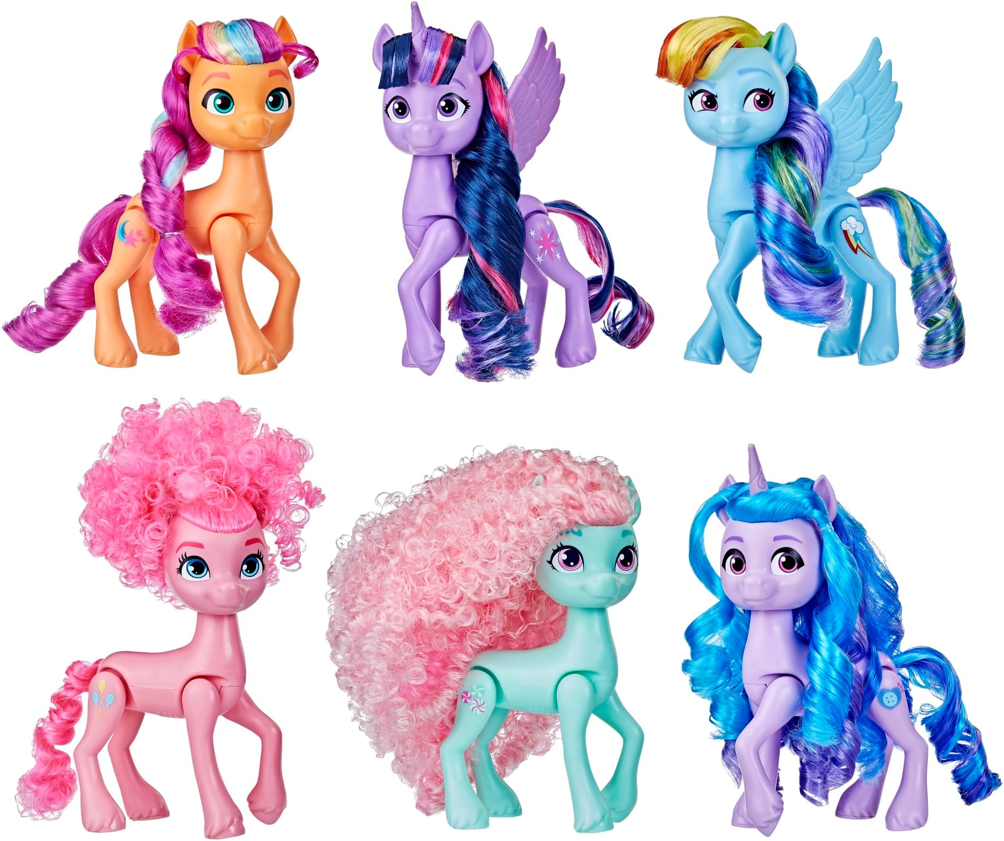 My Little Pony Dolls Pony Generations Rainbow Set with 6 Pony Figures (14 cm), Unicorn Toys for Girls and Boys