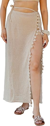 magari Satin Animal Printed Beachwear Coverup Wrap Skirt for Women, Resort Pool Wear