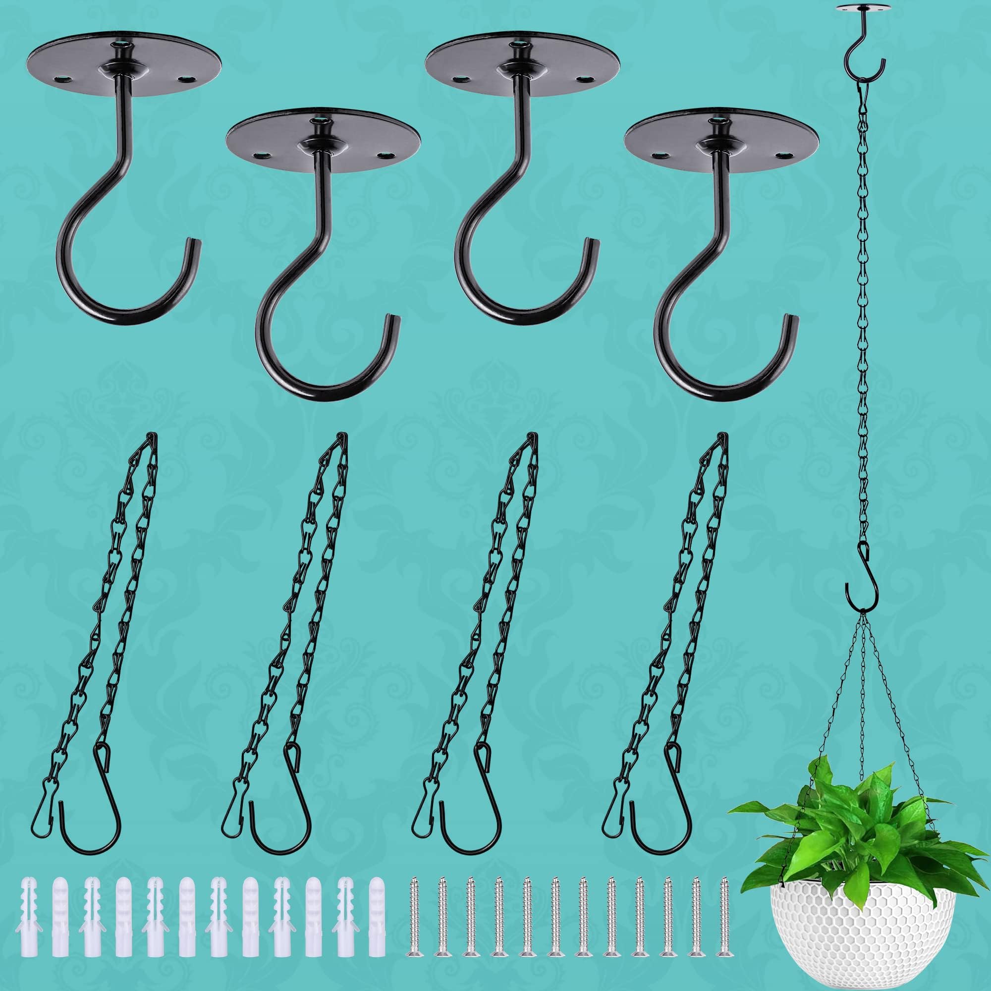 ZJWZSLI 5 Pack Hanging Baskets Chains 20 Inches 3 Leads