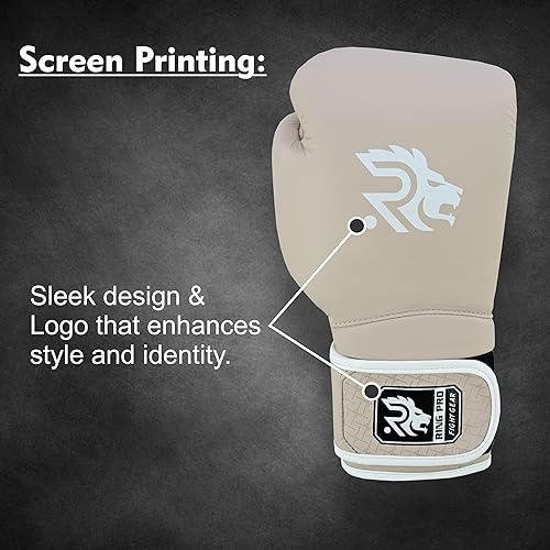 Miniatura 6 de Ring Pro Leather Boxing Gloves with Strap  Premium for Training, Sparring, MMA, Kickboxing, Muay Thai (Unisex)