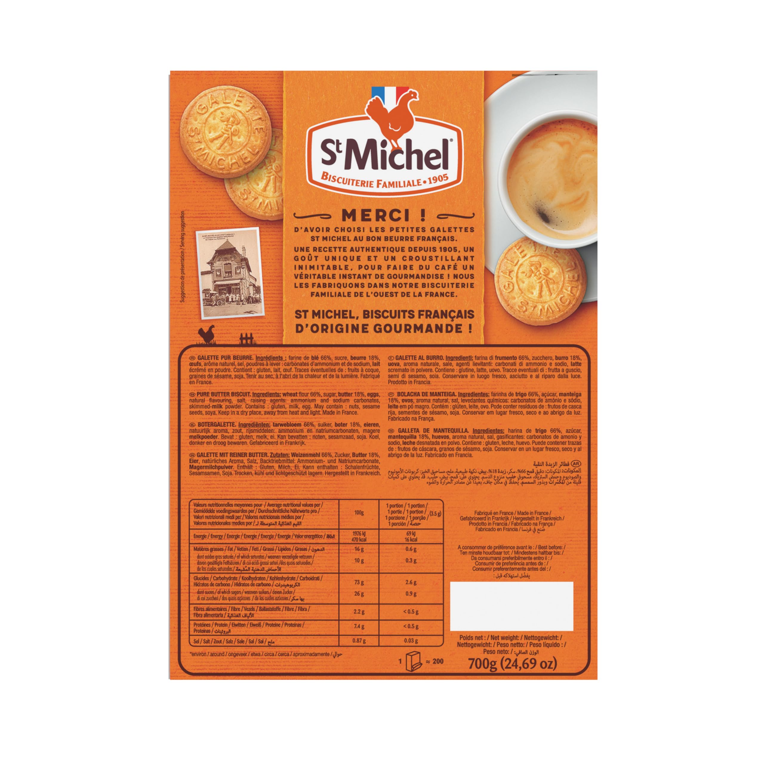 St Michel - Distribuidor de Galletas Pequeñas Naturales - 400 Galletas