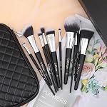 DUcare Makeup Brushes with Portable Travel Case 10Pcs Gift for women Professional Set Premium Synthetic Kabuki Foundation Blending Brush Face Powder Blush Concealer