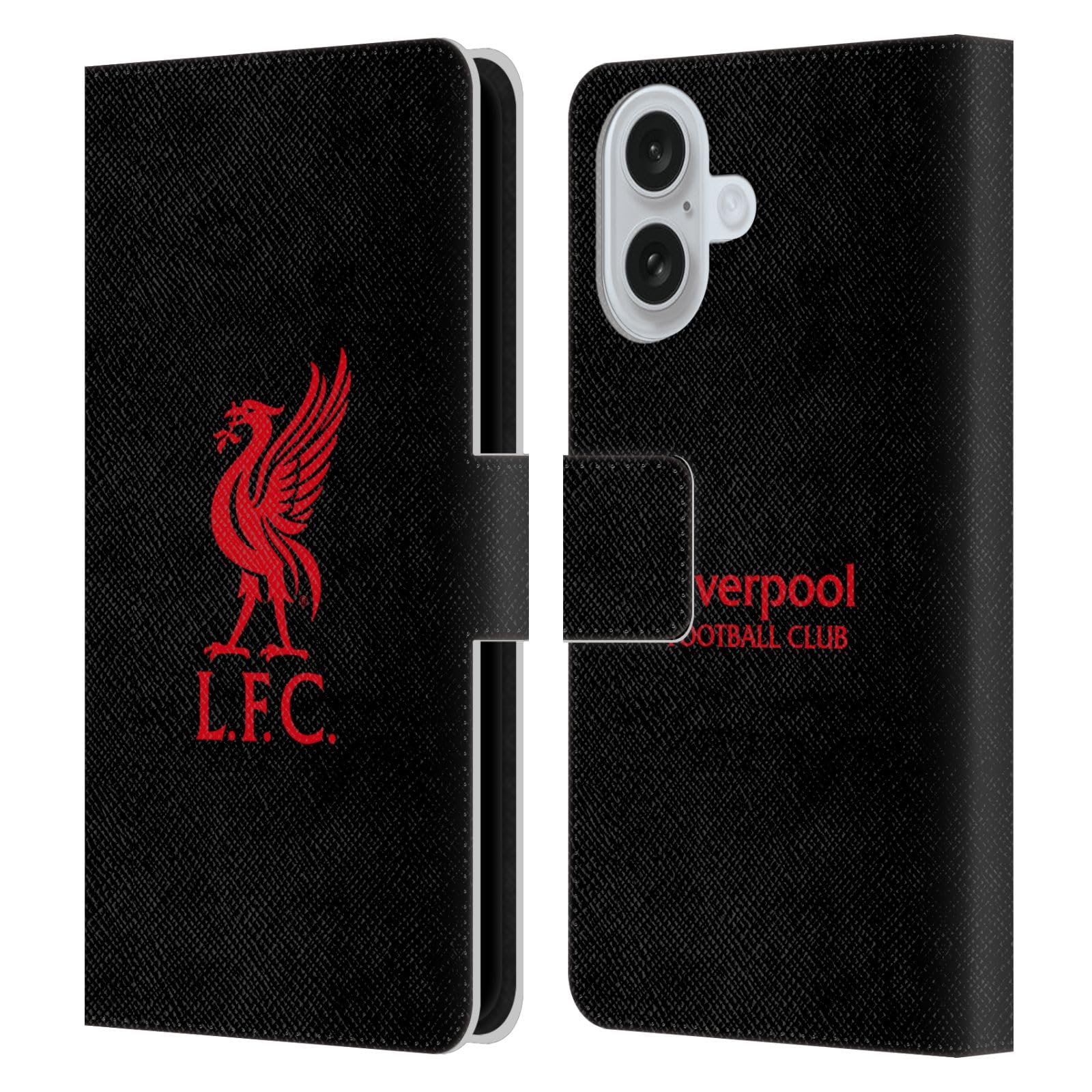Head Case Designs Officially Licensed Liverpool Football Club Red Logo On Black Liver Bird Leather Wallet Case Compatible With Apple iPhone 16