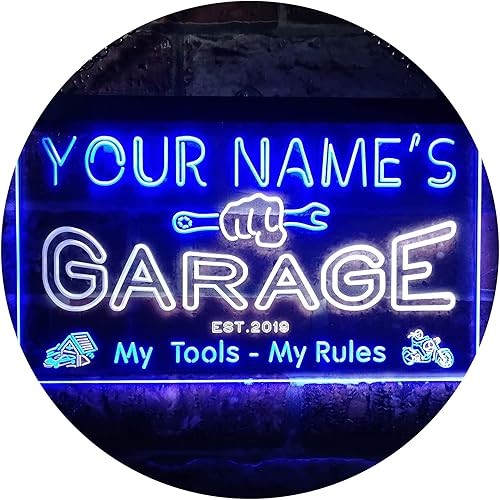 Miniatura 20 de ADVPRO personalizado: tu nombre estación del año, garaje temático, cueva para hombres. Decoración con color LED neón único signo 24 x 16 pulgadas