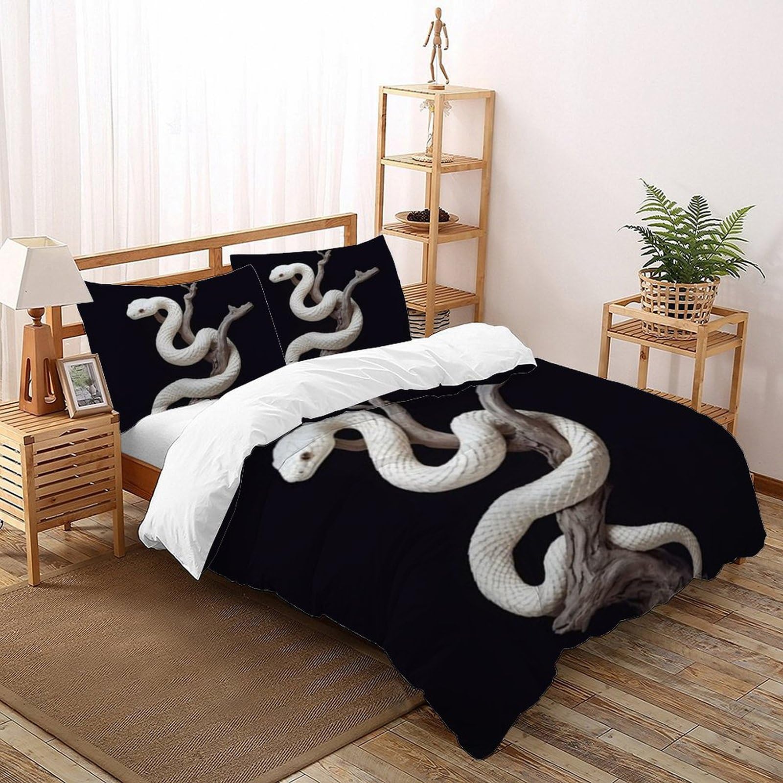 Housse de couette serpent pour lit deux places pour décorer une chambre de fille