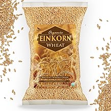 Einkorn Wheat Berries - 100% Certified Organic Einkorn Whole Wheat Grain (5 pounds) by PowerGrow Systems (Einkorn Wheat Berries 5 Pounds)