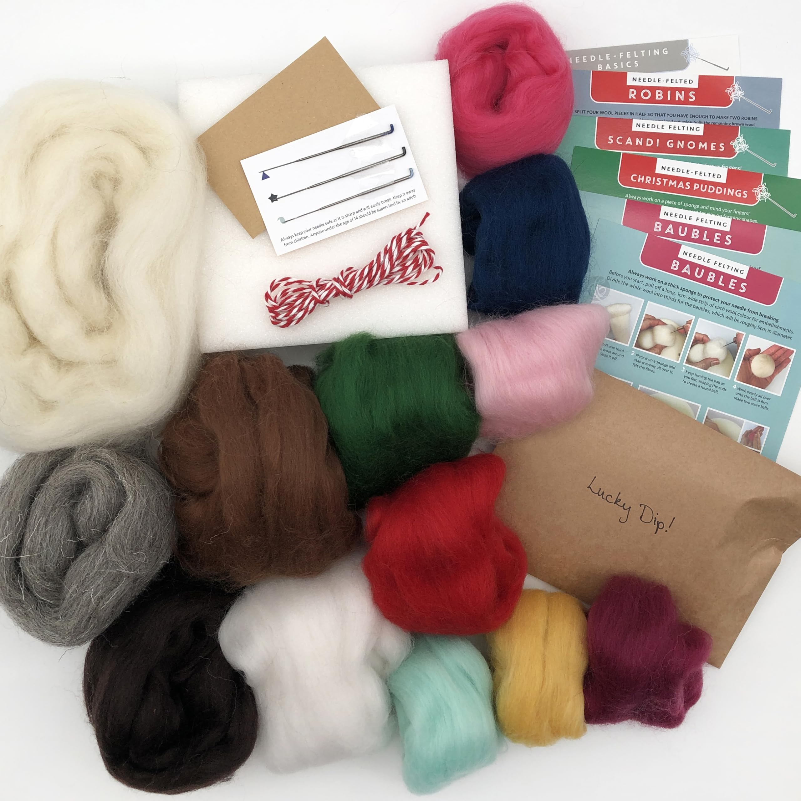 Bergin & Bath Needle Felting Bumper Kit, Christmas A Premium Adult Craft kit. Learn to Make a Robins, Christmas Puddings - Image 3