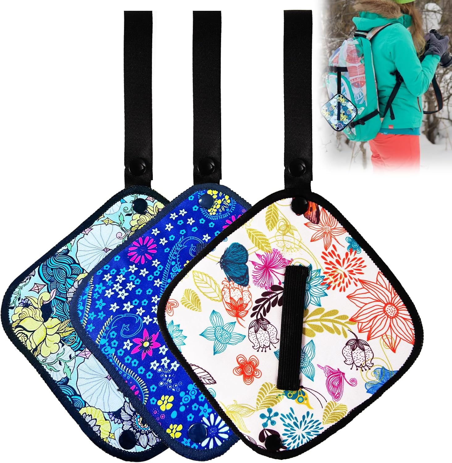 3 Pcs Pee Cloth for Women Hiking,Reusable Washable Toilet Paper,Towels Absorbent and Breathable, Female Post-Urination Wipes,Camping and Hiking Essentials,She was Born for Female Travel