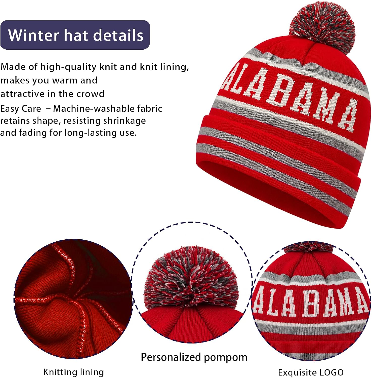 Vintage Classic Skull Cap Beanie Hat with Gloves Cuffed Winter Hat Knit Comes Gifts for Men Women Fans - Image 2