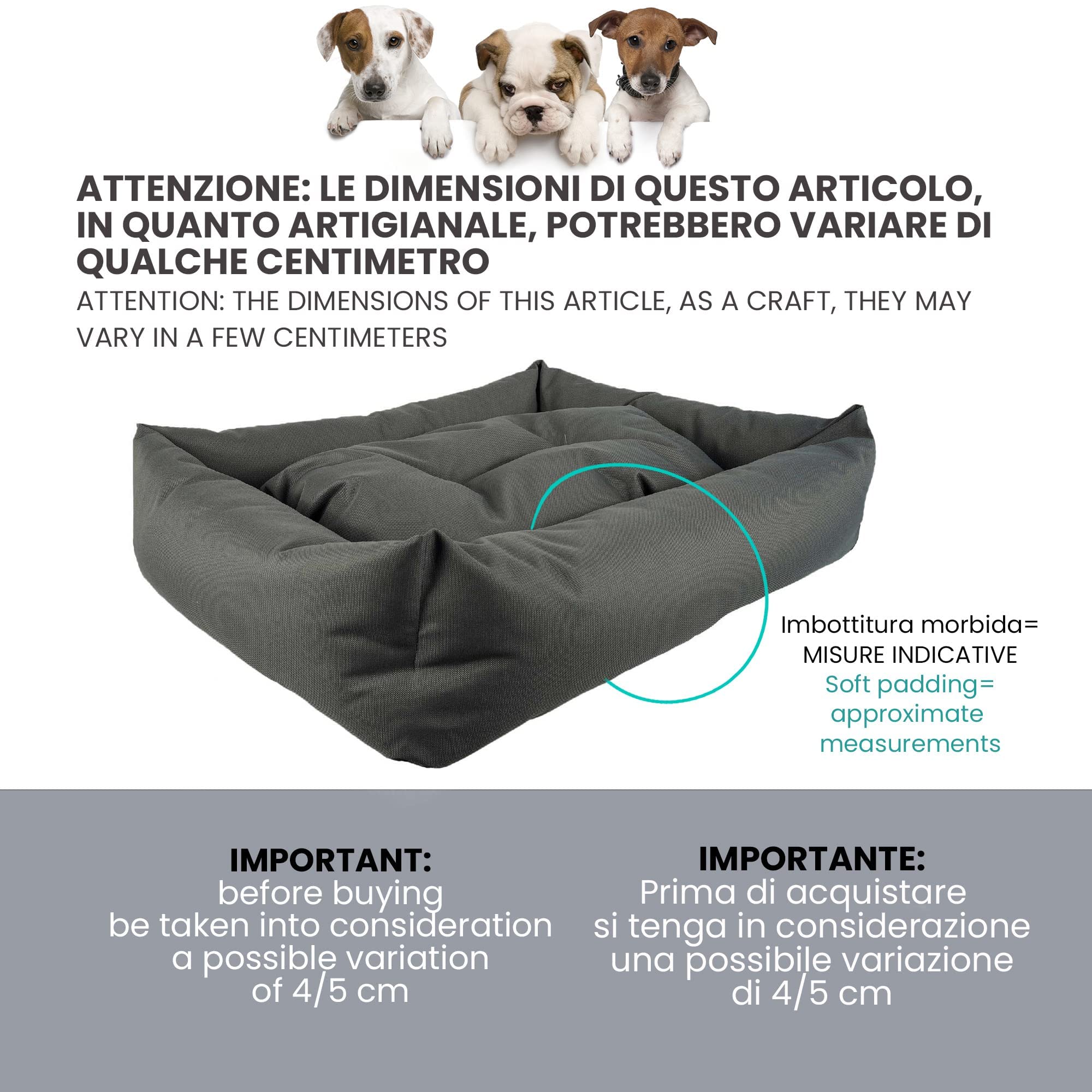 Cuccia per cani idrorepellente antigraffio Ligo Buddy 70x65 cm Beige
