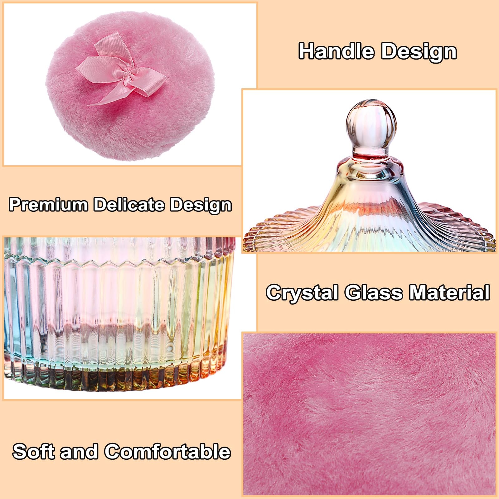 SUMTree Glass Body Powder Container and Puffs - Image 3