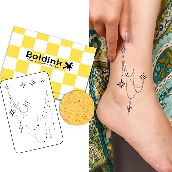 Ankle Chain Temporary Tattoos for Adults Realistic Fake Tattoo Waterproof