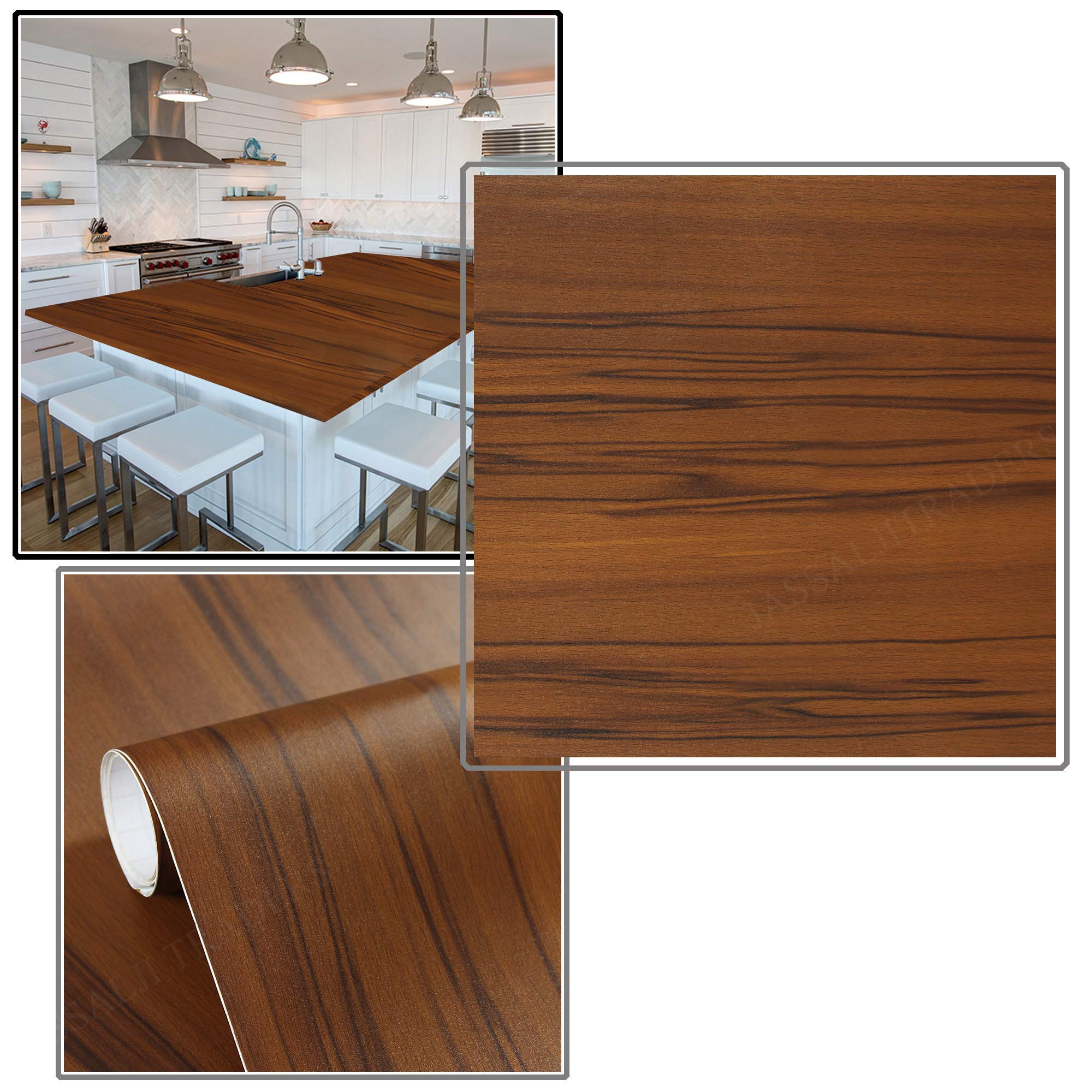 Fusion Graphix Self Adhesive Wood Grain Wallpaper w-04_V Waterproof Old Furniture Vinyl Stickers Wooden Door Wardrobe Desktop PVC Wall Papers (12''x24''inch) 2