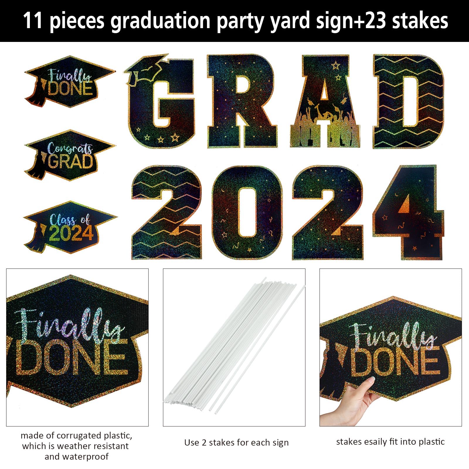 Snapklik.com : Tatuo 11 Pcs Graduation Yard Sign Decorations Congrats ...