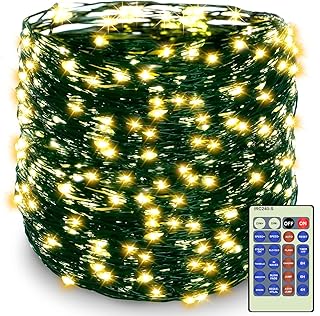 Decute 500LED 164FT Christmas Tree String Lights Green Wire Dimmable wit...