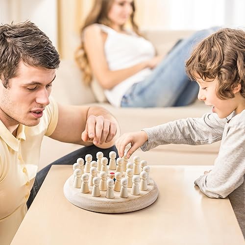 Miniatura 3 de Juego de juego de ajedrez de memoria de madera un juego de mesa familiar adecuado para niños y adultos, juguetes de rompecabezas adecuados