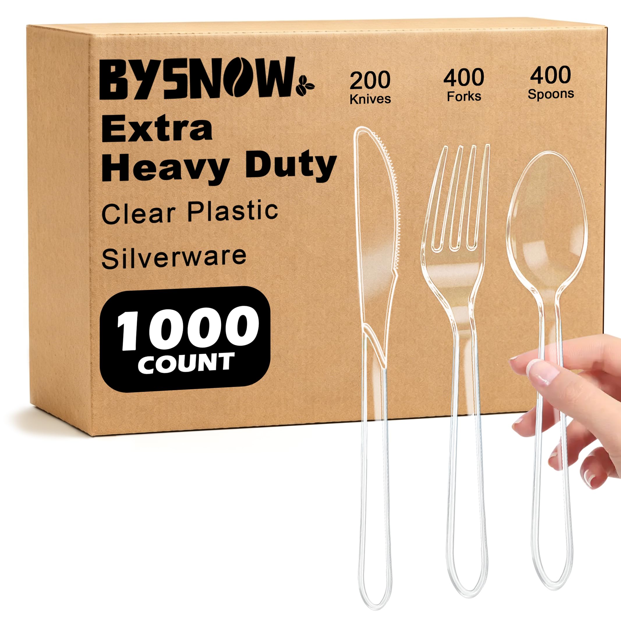 BYSNOW 360 Pack Heavy Duty Disposable Silverware -9
